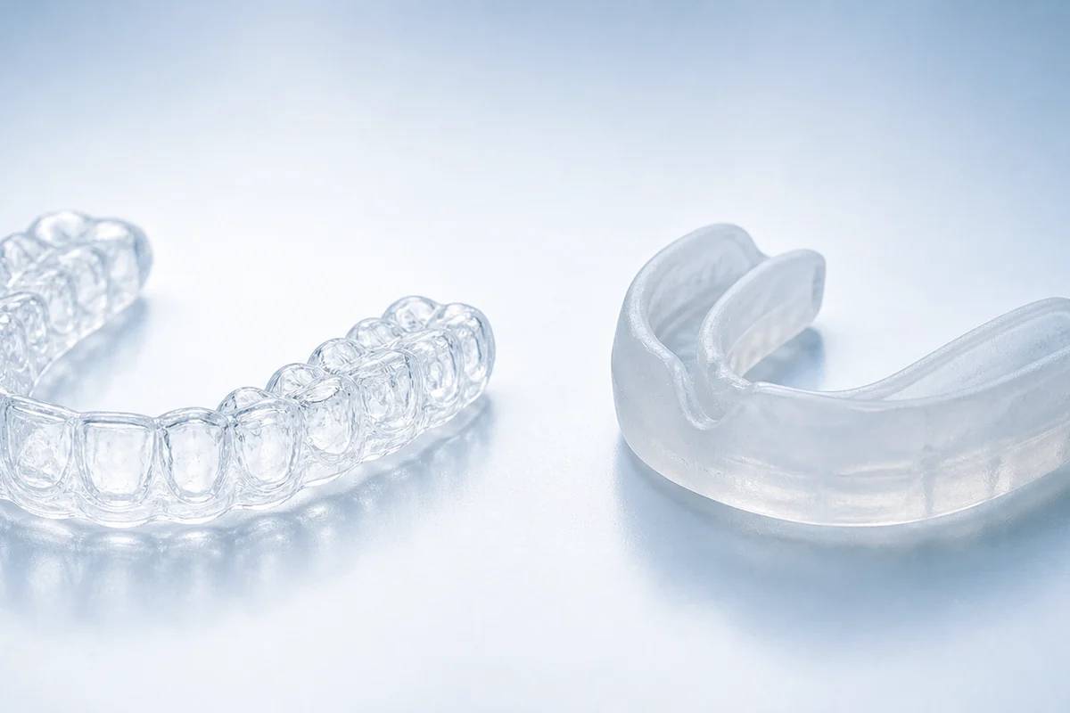 Comparación entre férula dental profesional y férula genérica